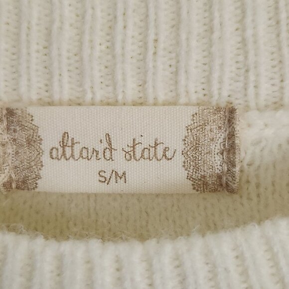 Altar'd State Super Oversized Art To Wear Cream Lavender Sweater Size S/M - Picture 7 of 8